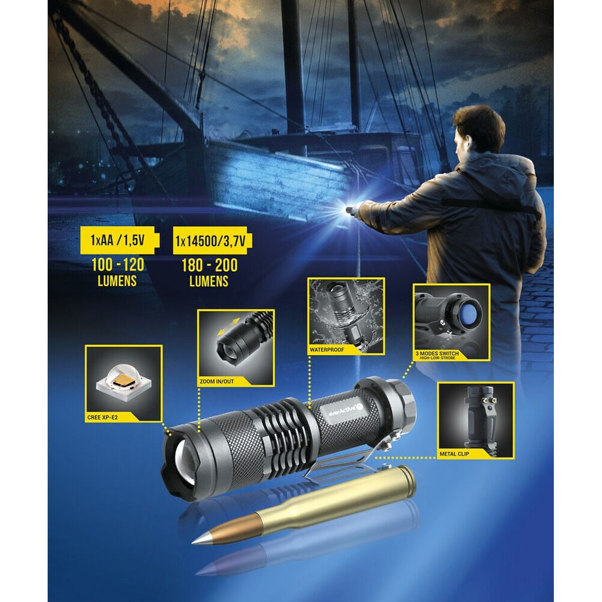 фонарь EverActive FL180 200 Lm